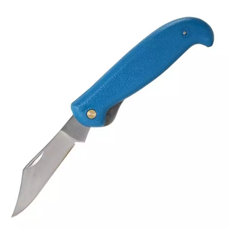 Zakmes detecteerbaar 70 mm clip point lemmet blauw